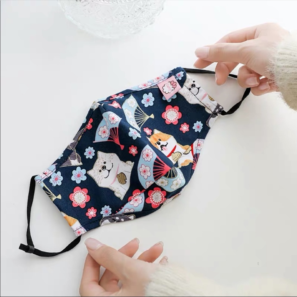 Japanese Mask in shibainu pattern (Blue)